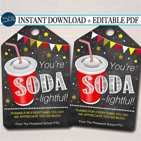 Soda Lighted Free Printable