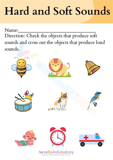 Soft And Loud Sounds Worksheets For Kindergarten