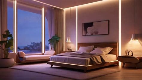 Soft ambient bedroom lighting