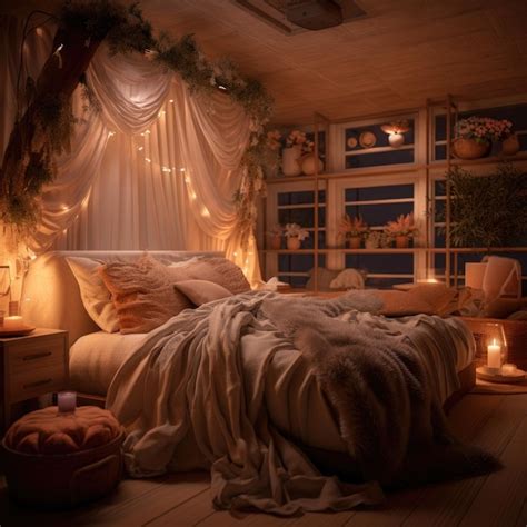 Soft lighting in bedroom
