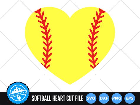 Score a Home Run with Softball Heart SVG: Add a Touch of Love to Your Team's Logo!