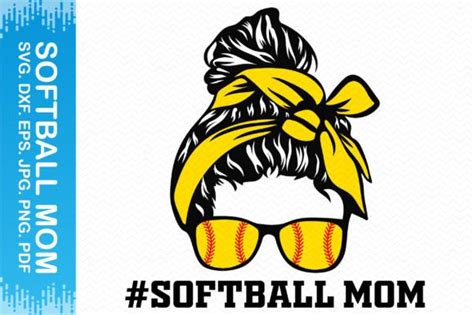 Download Softball Mom Messy Bun Files