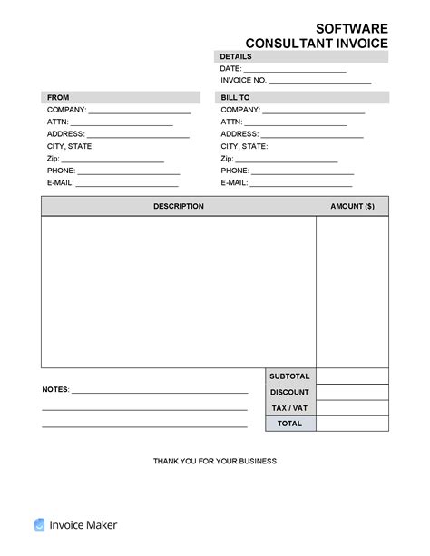 Consulting invoice template Best, free and simple templates for