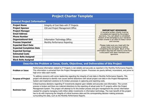Software Project Charter Template