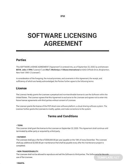 6 Free Software License Agreement Templates Excel PDF Formats