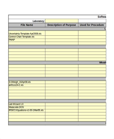 Application Inventory Template 7+ Free Excel, PDF Document Downloads