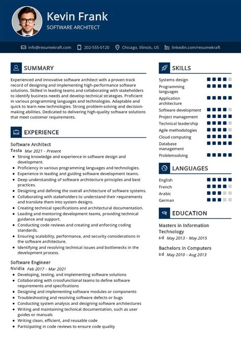 Software Architecture Resume Sample