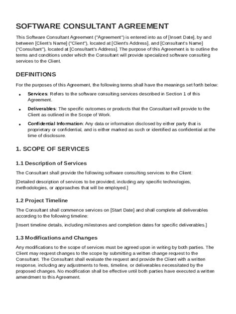 Simple Consulting Agreement Template