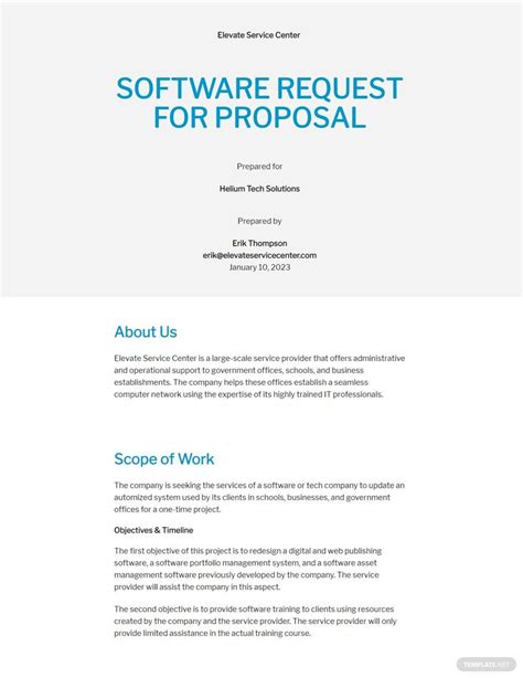Software Proposal Word Templates Design, Free, Download