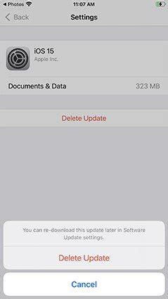 Software Update Failed Ios 15.7