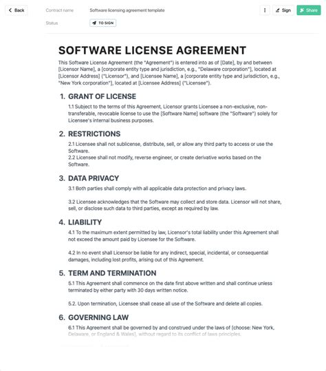 Free 50 Professional License Agreement Templates ᐅ Templatelab Software