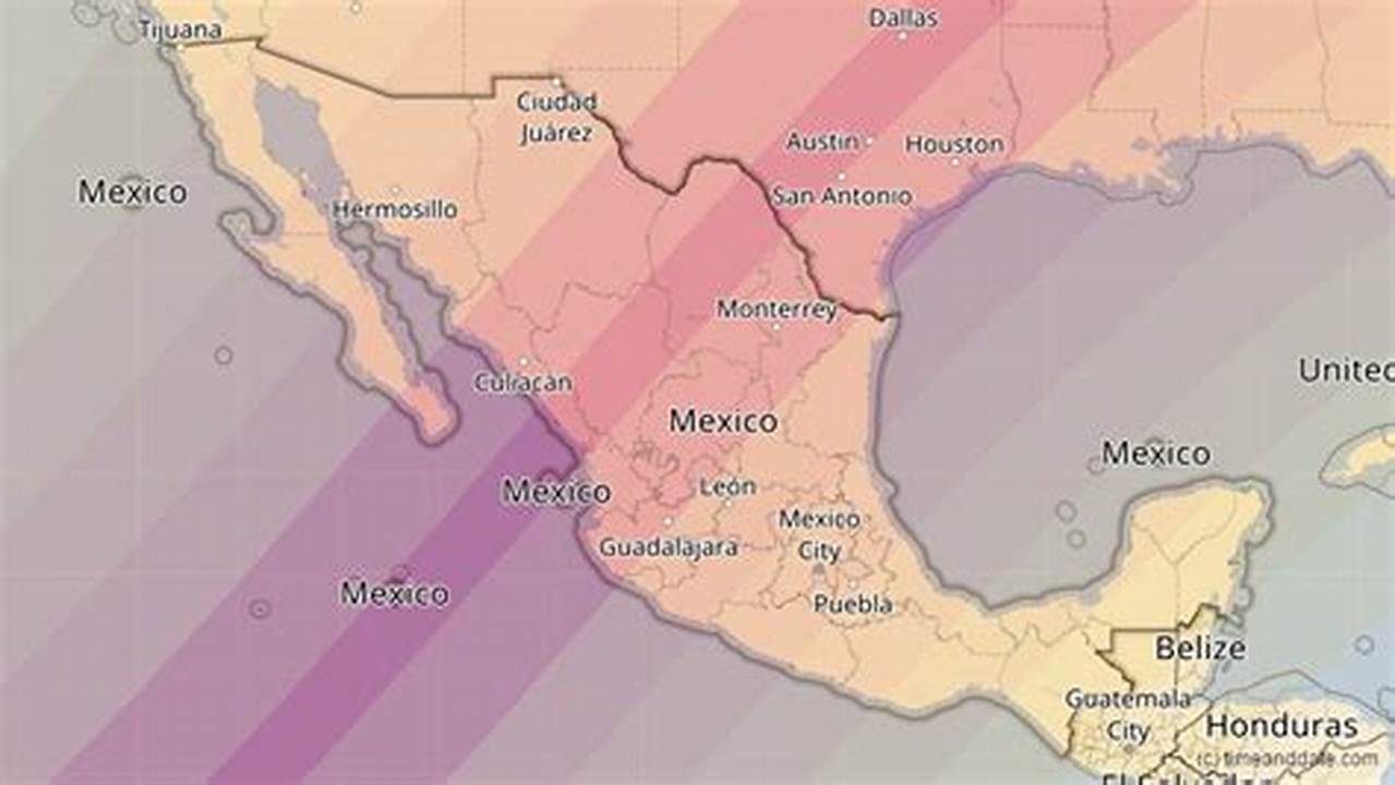 Solar Eclipse 2024 Mexico Map Today Live