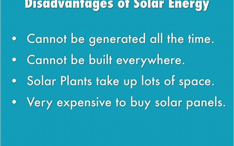 Solar Energy Disadvantages