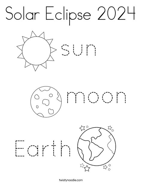 Solar Eclipse Coloring Pages 2024 Printable
