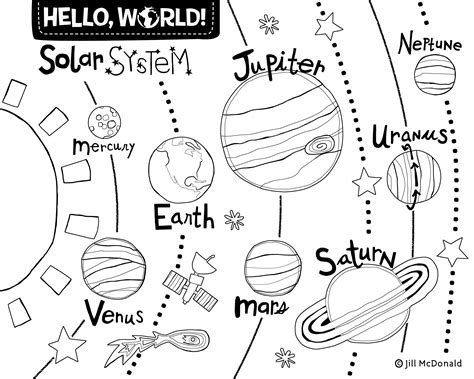 Solar System Coloring Page