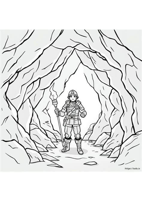 Soldier Inside Cave Coloring Pages