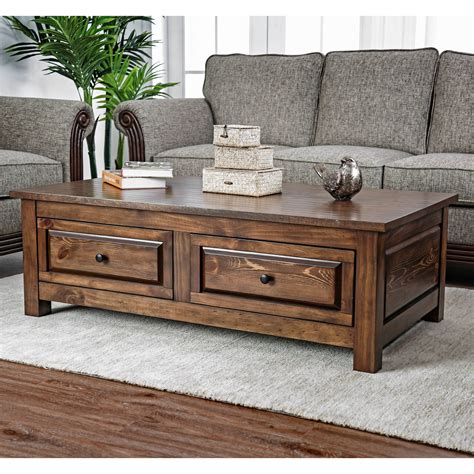 Belfast Wooden Coffee Table With 4 Stools Brown Decornation