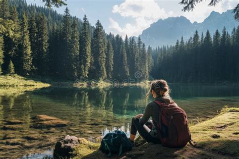 Solo Trekking Mountain Reflection