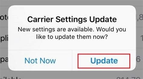 Solution 5. Update Carrier Settings, If Available