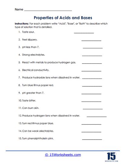 Solutions Acids and Bases Worksheet New Acids and Bases Lesson 1