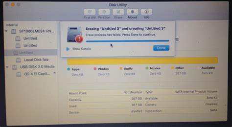 Solve/Fix “Erase Process has Failed” While Erasing Partition for macOS on Disk Utility