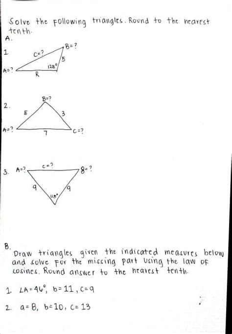 Solve The Following Triangles Round To The Nearest Tenth
