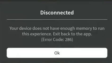 Solved: Roblox Error Code 286 Your device does not have enough 
