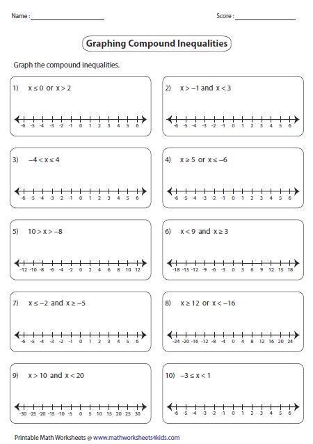 Solving And Graphing Compound Inequalities Worksheet