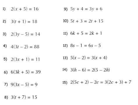 Solving Equations With The Distributive Property Worksheet