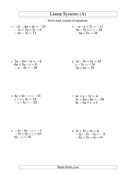 Solving Linear Equations With Variables On Both Sides Worksheet