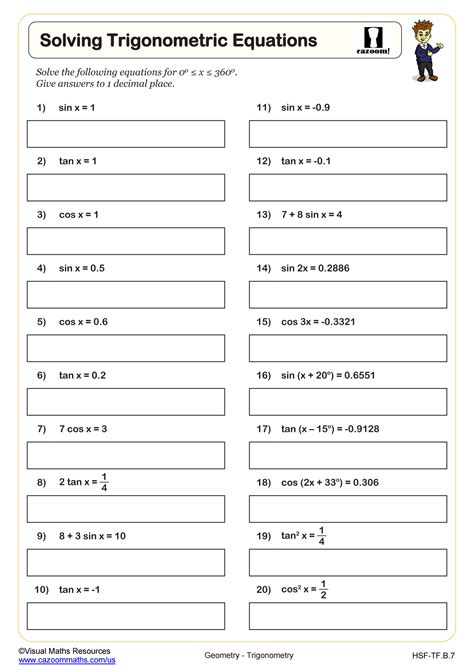 Solving Trigonometric Equations Worksheet Answers - Solving Trig