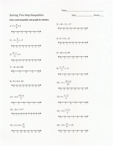 Solving Two Step Inequalities Worksheet — db-excel.com