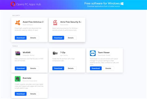 Some Free Software Available For Download from Opera Apps hub