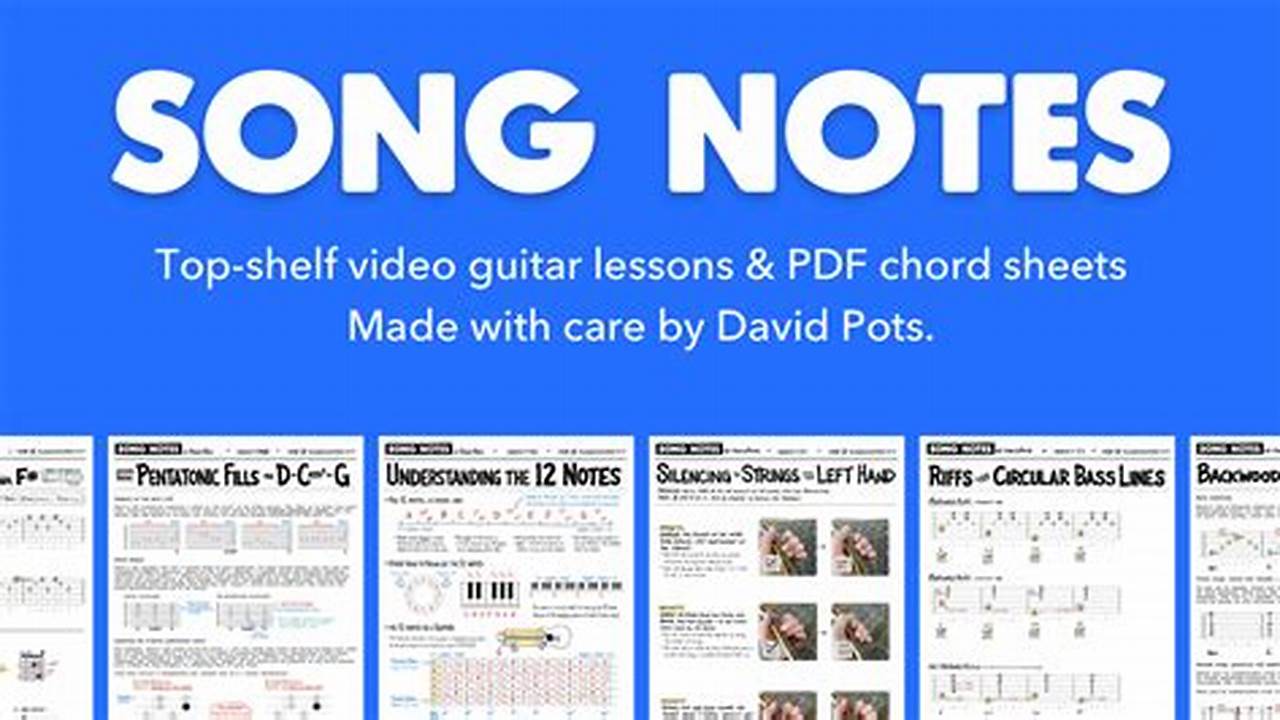 Song Notes By David Pots., Images