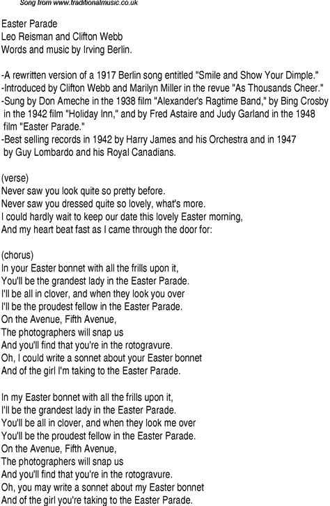 Song Lyrics Easter Parade