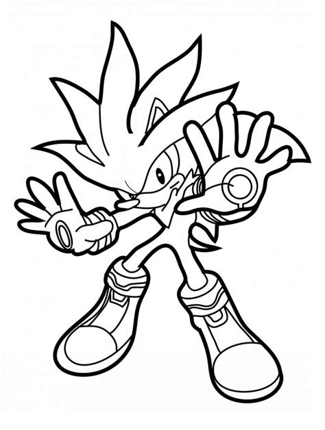 Sonic Coloring Pages Silver