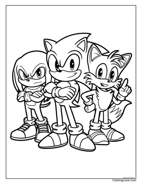 Sonic Tails And Knuckles Coloring Pages