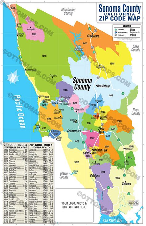 Sonoma Ca Zip Code Map