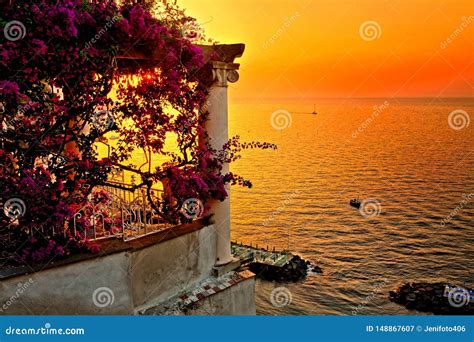Sorrento Sunset Reflection Sea