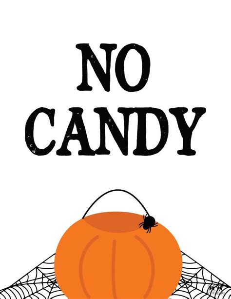 Sorry No Candy Sign Printable