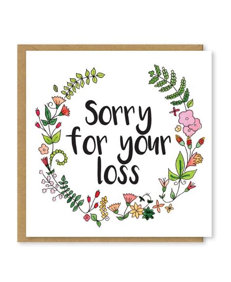 Sorry For Your Loss Card Printable