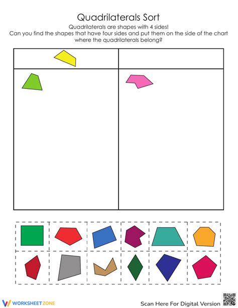 Sort Quadrilaterals Worksheet