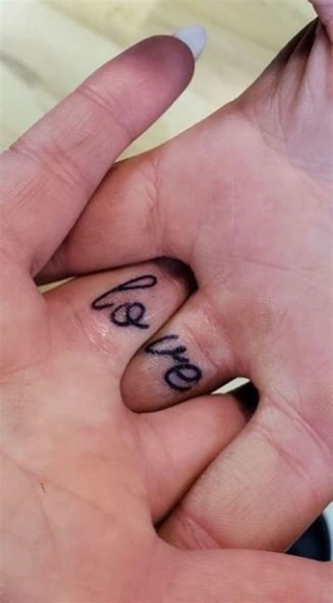 Soulmate Couple Finger Tattoos