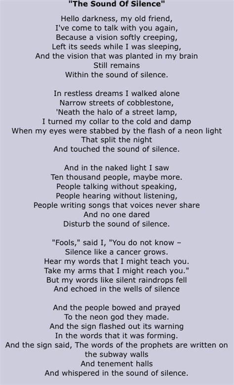 Sound Of Silence lyrics