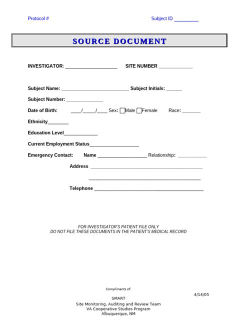 Source Document Template