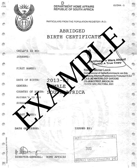 Filepopulation Registration Certificate South Africa 1988 Pertaining