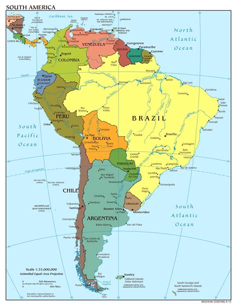 South America Map With Capital Cities