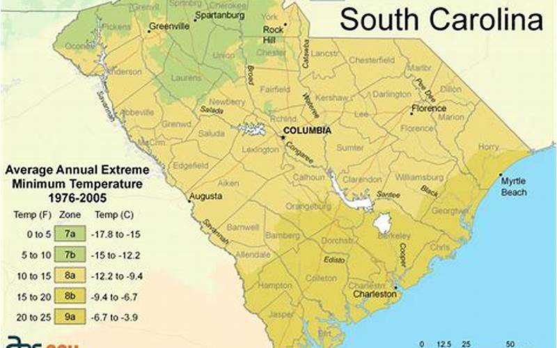 South Carolina Map Planting Zones
