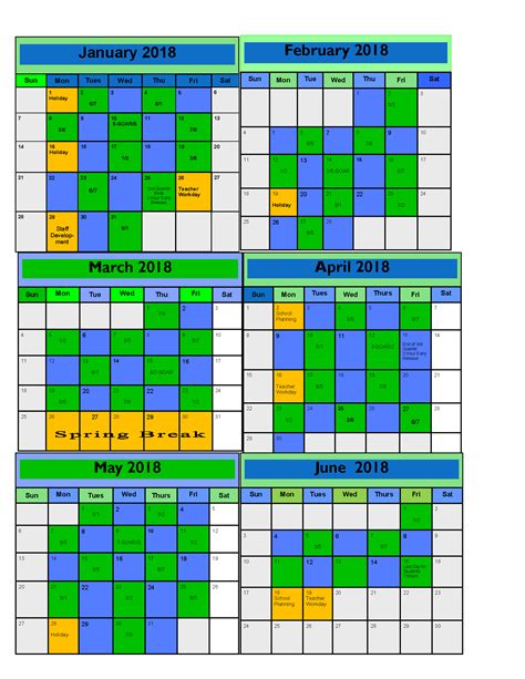 South Lakes Blue Green Calendar