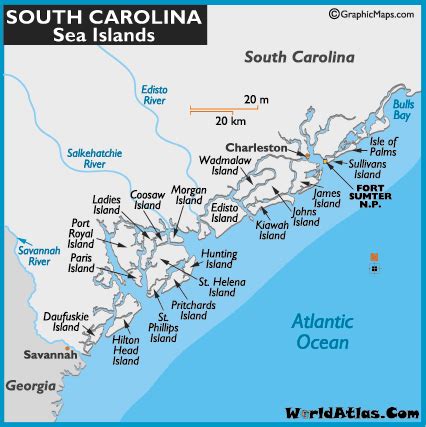 South Carolina Map Islands